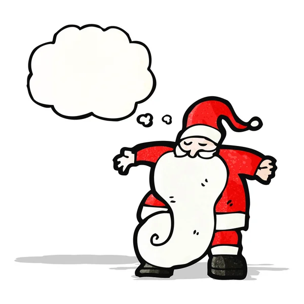 Cartoon santa with thought bubble — Stock Vector