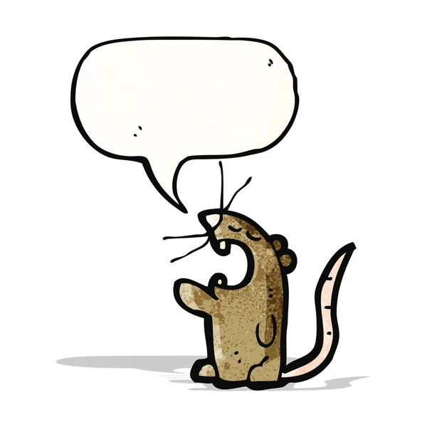 Mouse with speech bubble cartoon — Stock Vector