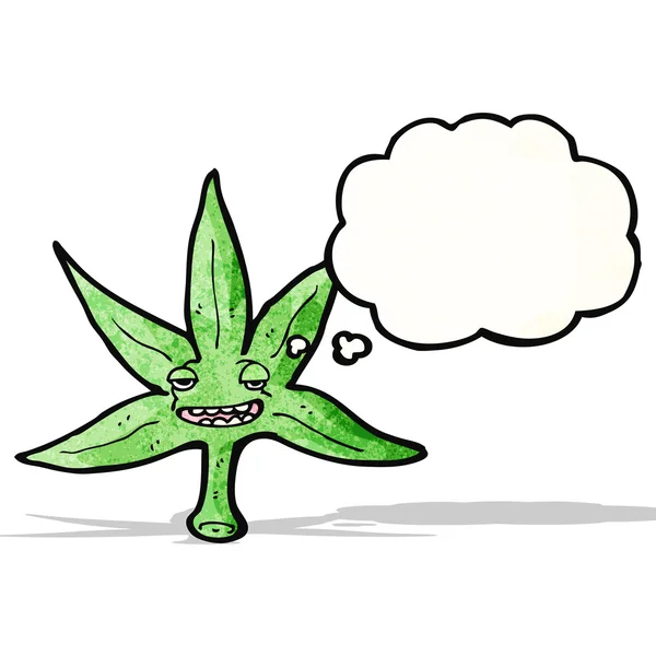 Feuille de marijuana dessin animé — Image vectorielle