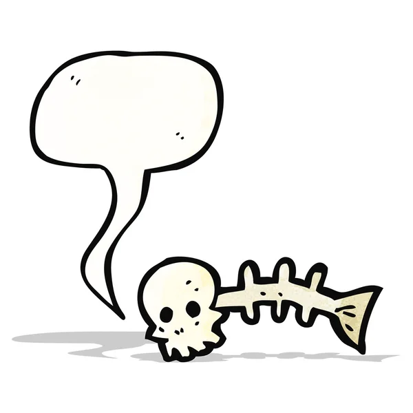 Desenho animado assustador peixe ossos símbolo —  Vetores de Stock