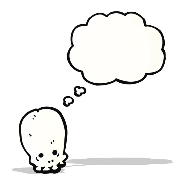 思考バブルを持つ漫画の頭蓋骨 — ストックベクタ
