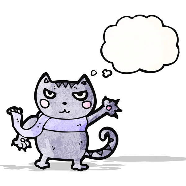 Düşünce baloncuklu çizgi film kedisi — Stok Vektör