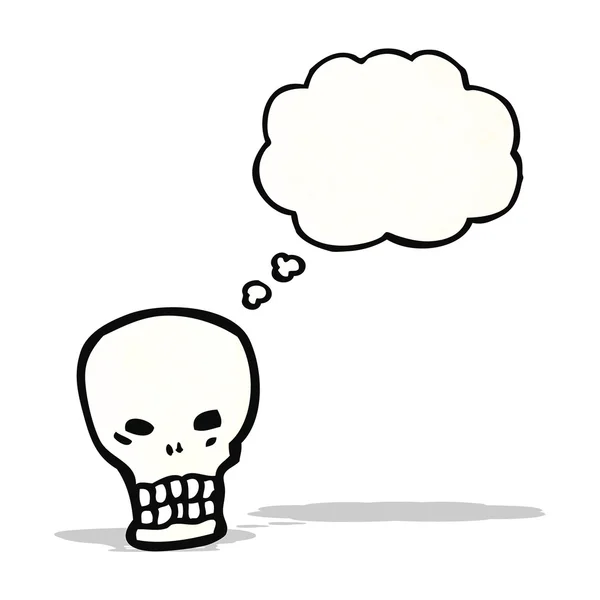 Cartoon skull with thought bubble — Stock Vector