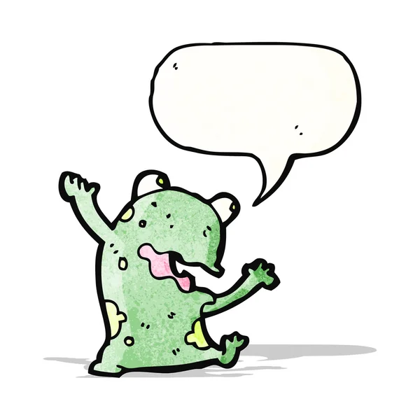 Žába s řeči bubliny cartoon — Stockový vektor