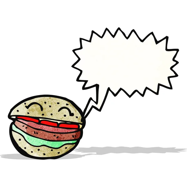 Talking burger cartoon — Stock Vector