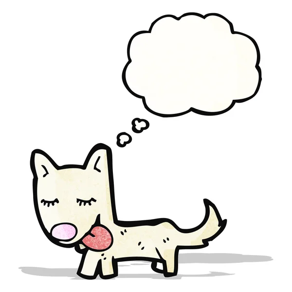 Desenho animado pouco cão com bolha de pensamento — Vetor de Stock