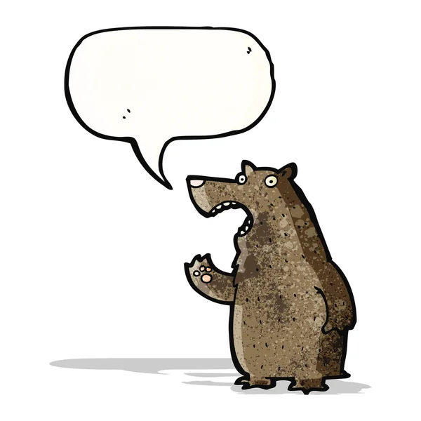 Cartoon bear with speech bubble — Stock Vector