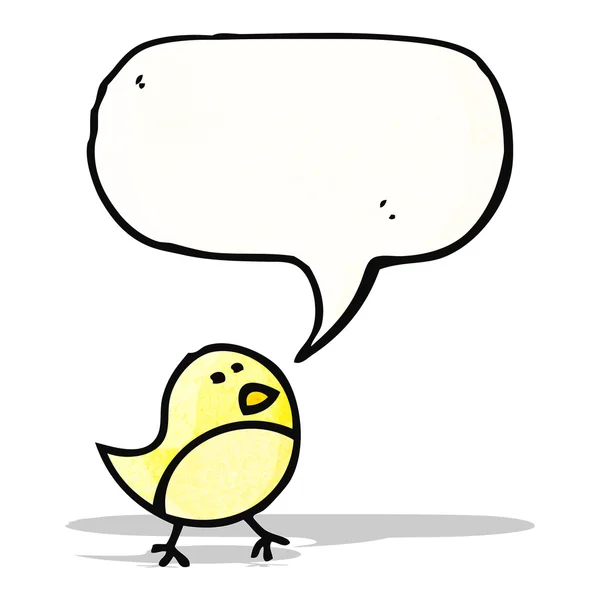 Konuşma balonu ile çizim karikatür kuş — Stok Vektör