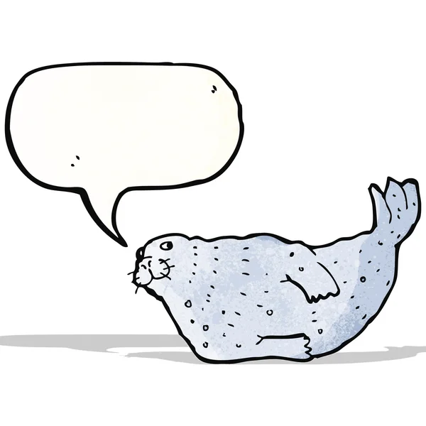Cartoon seal with speech bubble — Stock Vector