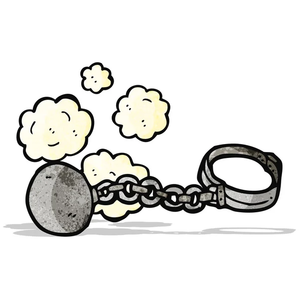 Ball and chain cartoon — Stock Vector