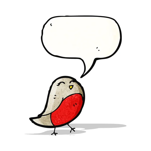 Dibujos animados robin con burbuja de pensamiento — Vector de stock