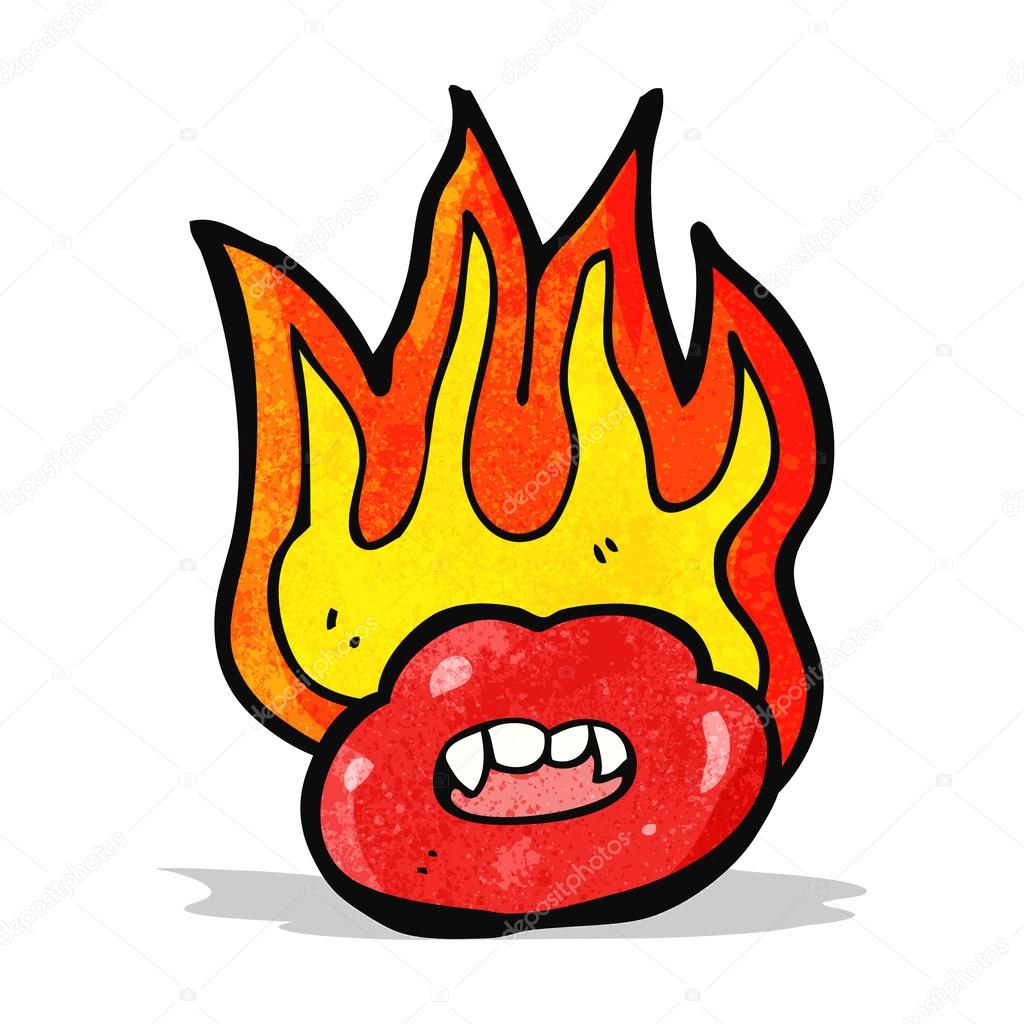 Cartoon flaming hot lips Stock Vector by ©lineartestpilot 61142615