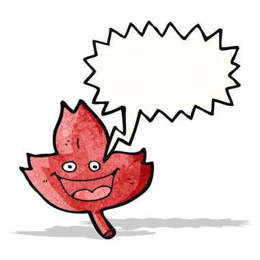 karikatür yaprak ile düşünce balonu