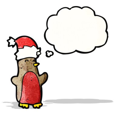 çizgi film robin Noel şapka içinde