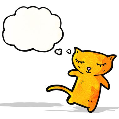 düşünce balonu ile küçük kedi çizgi film