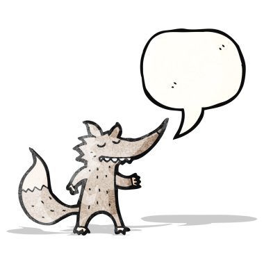 Konuşma baloncuklu çizgi film kurdu.