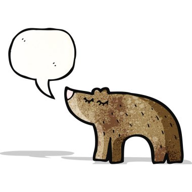 Konuşma baloncuklu çizgi film ayısı