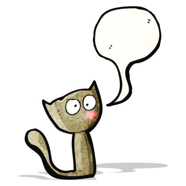 Karikatür kedi ile konuşma balonu