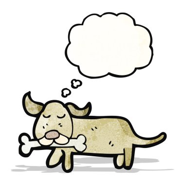 düşünce kabarcık karikatür köpek