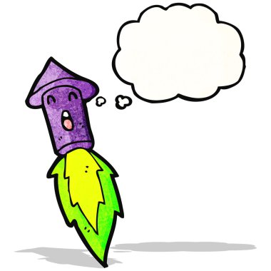 karikatür havai fişek roket