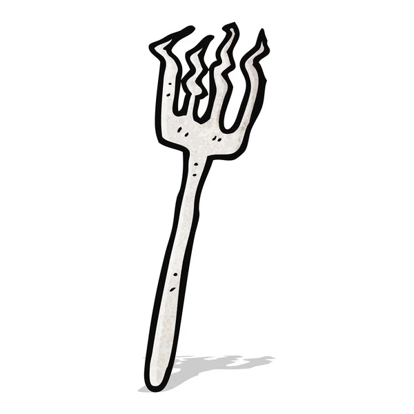 Dessin animé plié vieille fourchette — Image vectorielle