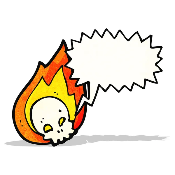 Cartoon flaming skull — Stock Vector