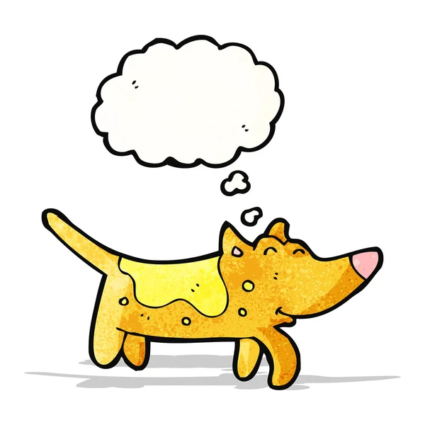 Cartoon little dog with thought bubble — Stock Vector