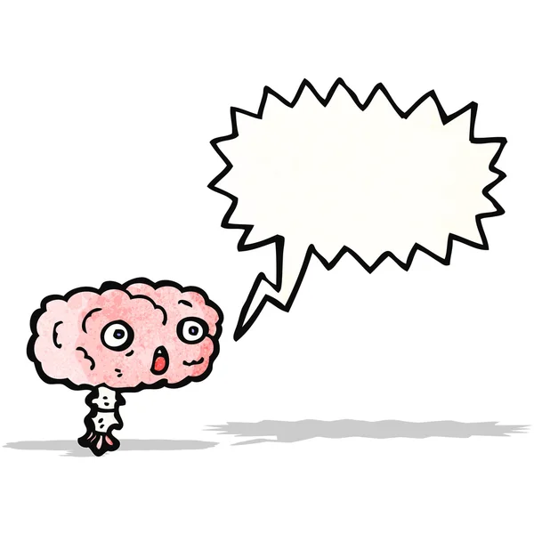 Cartoon brain with speech bubble — Stock Vector