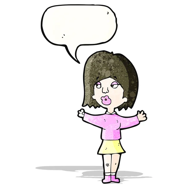卡通说话的女人 — 图库矢量图片