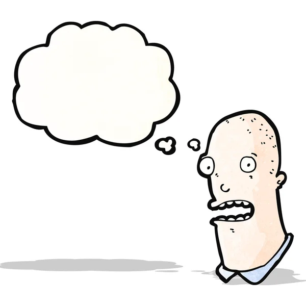 Bald man with thought bubble — Stock Vector