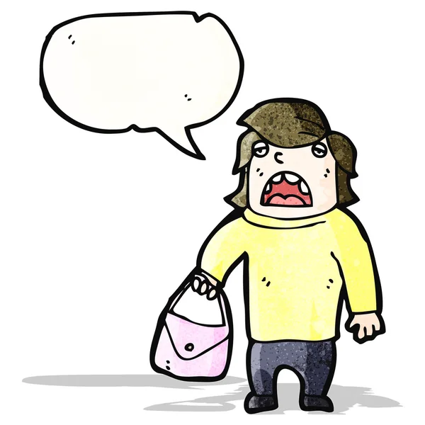 Cartoon Mann mit Handtasche — Stockvektor