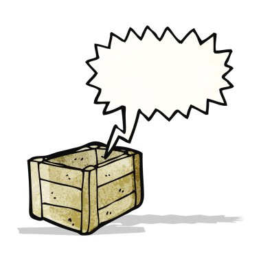 çizgi film boş ahşap sandık