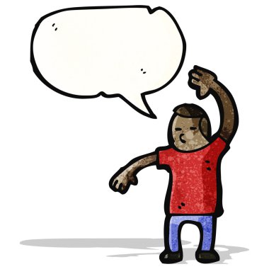 çizgi adam bir karate gerçekleştirme