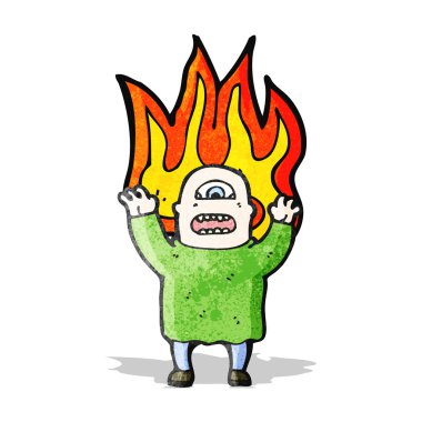 yanan canavar adam çizgi film