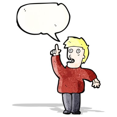 Çizgi filmci soru soruyor.