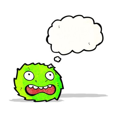 Yeşil tüylü canavar karikatür