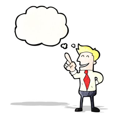 gömlek ve kravat fikri ile çizgi film adam