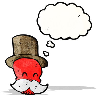 karikatür kafatası bıyıklı