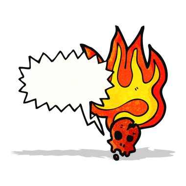 flaming çizgi film kafatası