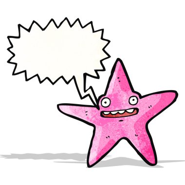 Konuşma baloncuklu denizyıldızı çizgi filmi