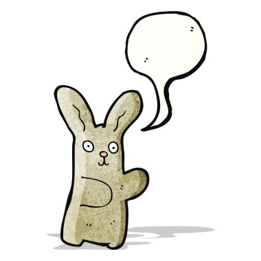 Konuşma balonlu çizgi film tavşanı