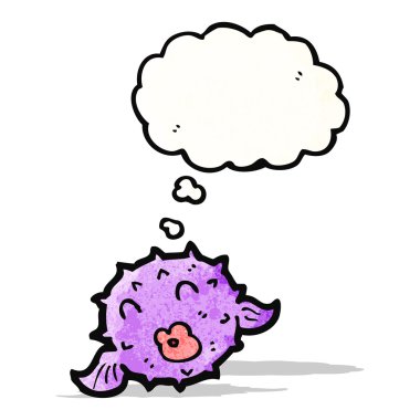 kirpi balığı balık karikatür