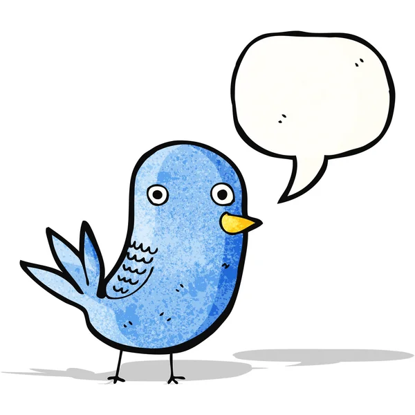 Tweeter dessin animé oiseau — Image vectorielle