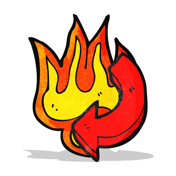 Flamme flèche dessin animé — Image vectorielle