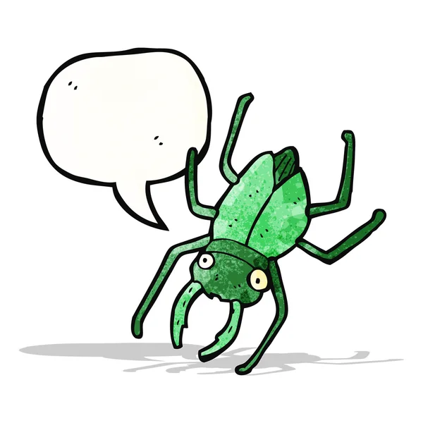 Huge beetle with speech bubble — Stock Vector