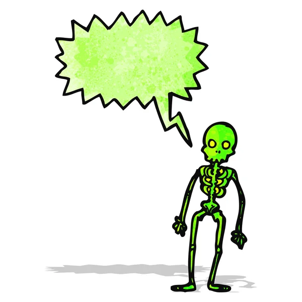 Жутковатый зелёный скелет — стоковый вектор