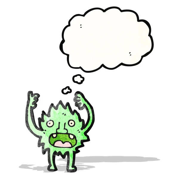 卡通毛茸茸的绿色怪物 — 图库矢量图片