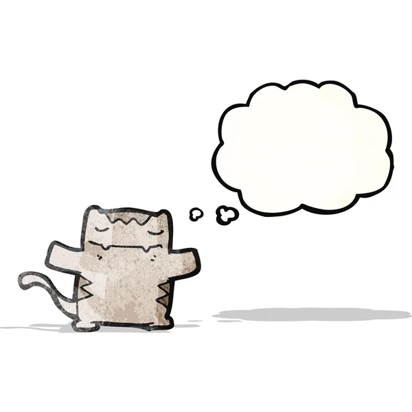 Cartoon-Katze mit Gedankenblase — Stockvektor