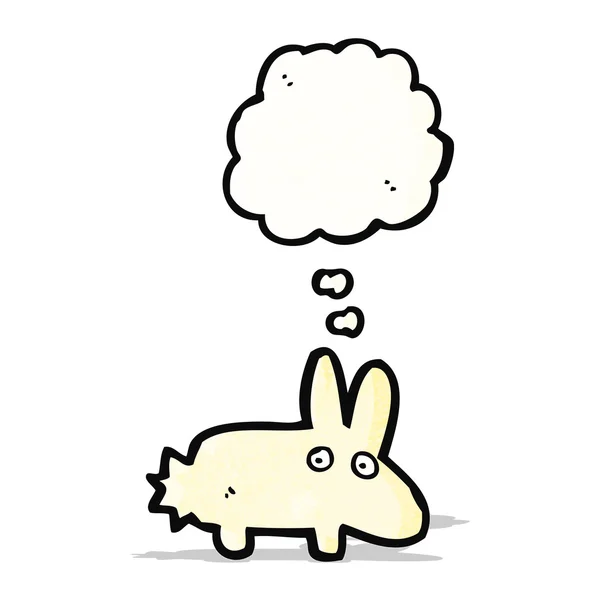 Düşünce baloncuklu çizgi film tavşanı — Stok Vektör