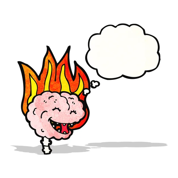 Happy brain on fire — Stock Vector